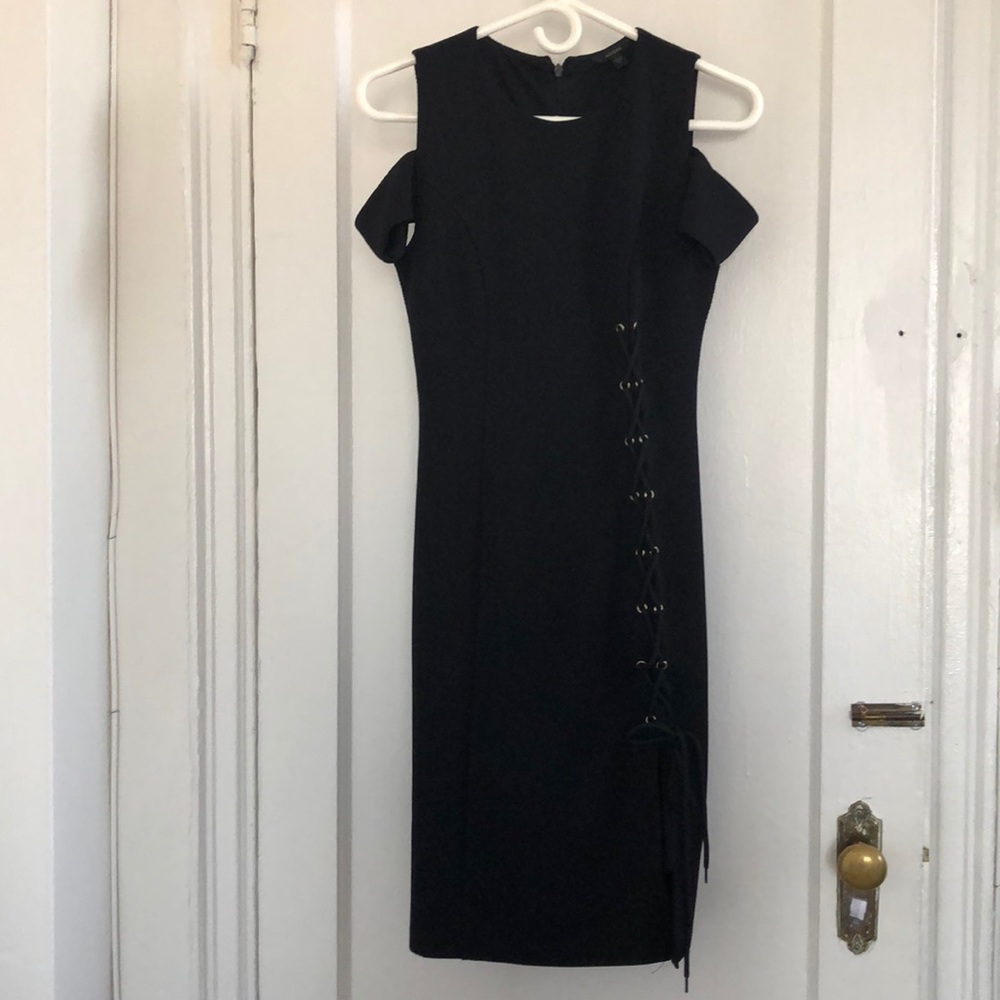 Guess Cold Shoulder Black Dress  size S - Picture 6 of 6